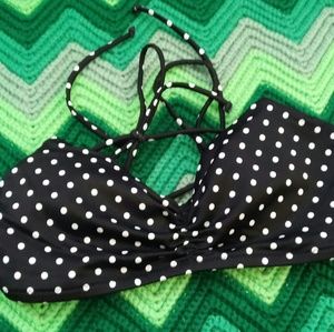 Victoria's Secret-polka dot tie bikini top-M